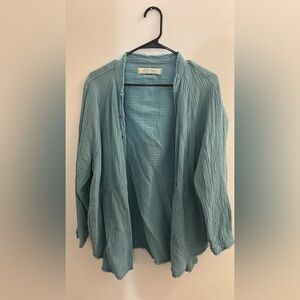 We The Free Light Blue Textured Top